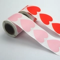 Rotolo di adesivi a cuore rosa e rosso da 1,5 pollici per confezioni regalo di San Valentino - Stile Cuore Rosa Rosso (X-285) / 38MM