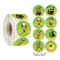 8 autocollants trèfle Saint-Patrick, étiquettes rondes de 3,8 cm avec motifs Leprechaun - 8 Beaux Designs (A) / Diamètre 38mm (1.5 Pouce)