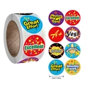 Rouleau de 8 autocollants de récompense colorés de 2,5 cm avec mots motivants pour enfants - Style Mixte de Slogans de Motivation (A) / En Rouleau