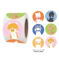 1.5 inch colorful round cat stickers for kids stationery with 6 cute cartoon designs - Cat Series (A)