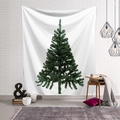 Christmas tree wall tapestry hanging in a cozy living room with minimalist decor - 200x150cm / Realistic Dark Green Pine (Style-7)