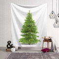 Detailed view of Christmas tree tapestry hanging on a modern white brick wall for home decor - Style 3 / Customized (Contact Customer Service)