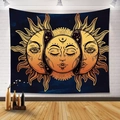 Arazzo da parete bohémien con sole e luna e motivi mistici celesti per arredo casa - 200*150cm (Spazzolato) / Stile Tarocchi Mistici Sole Luna Stelle (款式-1)