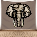 Detail of colorful African elephant tapestry on a minimalist wall with warm wood flooring - 200*150cm / Style 6