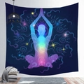 Detail of mandala meditation tapestry with chakra silhouette in a cozy room setting - 200x150cm / Chakra Vortex Style (款式-5)