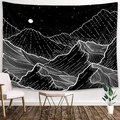 Decorazione moderna con arazzo mandala sole e luna appeso in una zona giorno accogliente - Stile Luna di Montagna (款式-4) / 200*150cm (Spazzolato)