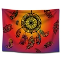 Arazzo acchiappasogni nordico con sfumatura arancio-viola e piume colorate decorativo - 200*150cm (Spazzolato) / Acchiappasogni Sfumato Arancione-Rosso (Stile-1)