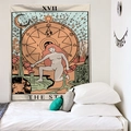 Dettaglio dell'arazzo dei Tarocchi La Stella con simboli celesti in camera da letto - 200*150cm / Stile La Stella (Stile-1)