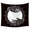 Mystical black and white sun moon tapestry with celestial hand symbols for bedroom decor - Style 8 / Customized (Contact Customer Service)