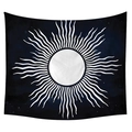 Wandteppich mit weißem Sonnentotem auf dunkelblauem Hintergrund für Schlafzimmer - Klein / Sonnenstern Totem