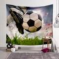 Wall tapestry featuring a dynamic soccer cleat kick for living room sports decor - Soccer Kick Close-up (Style-3)
