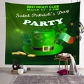 Saint Patrick's Day tapestry featuring green hat and shamrock for party wall decor - Bright Green Hat Coins (Style-10)