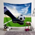 Detalle de tapiz de fútbol con impresión digital en pared de ladrillos blancos - 95x73cm / Acción de Jugador de Fútbol (Estilo-5)