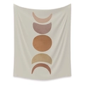 Minimalist bohemian lunar phase wall tapestry with earth-toned moon cycles on cream fabric - 150*100cm (Brushed) / Vertical Moon Phases Style-3