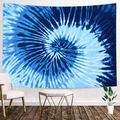 Tie-dye tapestry with blue spiral pattern for bohemian wall decor in modern living room - 200x150cm / Dark and Light Blue Radial Spiral (Style 4)