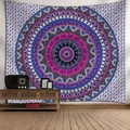 Bohemian mandala tapestry with blue and pink elephant patterns for wall decoration - Style 16 / 150*100cm (Brushed)