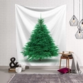 Christmas tree wall tapestry featuring a green evergreen design on a white background - Style 1 / Customized (Contact Customer Service)