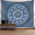 Bohemian mandala tapestry with blue and purple floral patterns hanging on the wall - Style 10 / 150*100cm (Brushed)