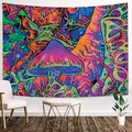 Psychedelic mushroom and forest tapestry in vibrant purple and pink for wall decor - 200*150cm / Fluorescent Mushroom
