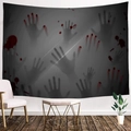 Halloween tapestry with scary hand shadows and blood splatters on a white background - Style 12 / Customized (Contact Customer Service)