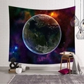 Modern starry universe tapestry featuring a purple nebula in a cozy home interior setting - Aurora Nebula Terrestrial Planet (Style-10)