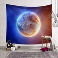Close-up of star nebula wall tapestry with blue and orange cosmic galaxy print - Red Blue Nebula Planet (Style-7)