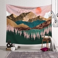 Tapisserie murale nordique avec montagnes abstraites et coucher de soleil pour chambre - Style 11
