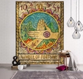 Vintage Wheel of Fortune tarot tapestry wall hanging for Nordic home decoration - 95x73cm / Wheel of Fortune