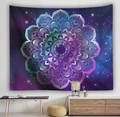 Bohemian mandala tapestry with starry galaxy pattern on wall in modern room - Galaxy Starry Mandala (Style-3) / 150*100cm (Brushed)