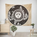 Bohemian sun and moon tapestry on a white wall for vintage home decor - Tawny Celestial Chart (款式-19)