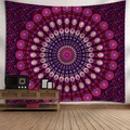 Arazzo mandala boho con motivi floreali viola e rossi per la decorazione della parete - 95x73cm / Mandala Viola e Blu Reale (Stile-4)