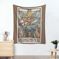 Tapiz de tarot nórdico con diseño de carta El Juicio en pared blanca con decoración - 95x73cm / Patrón EL JUICIO (Estilo-3)