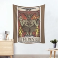 Tapiz de pared nórdico con diseño de carta tarot El Diablo para decoración retro - 95x73cm / Patrón EL DIABLO (Estilo-1)