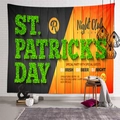 St. Patrick's Day tapestry with green velvet text effect on orange and black background - Black Orange Party Poster (Style-6)