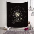 Detailed close-up of sun, moon, and palm prints on a black celestial tapestry - S / Sun Moon Palm (Style-1)