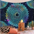 Arazzo mandala blu con sfondo galassia stellata per decorazione parete soggiorno - 95x73cm / Mandala Galassia (Stile-1)