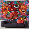 Nordic psychedelic wall tapestry with surrealist face patterns for home decor - 95x73cm / Style 3