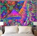 Psychedelic mushroom tapestry wall hanging with vibrant colors for bedroom decor - Style 5