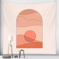 Moderner abstrakter Wandteppich mit Wüstensonnenuntergang und geometrischem Design - 95x73cm / Bogen Wüste Sonnenuntergang (Stil-4)
