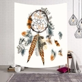 Bohemian dromenvanger wandtapijt met veren en Make a Wish tekst voor aan de muur - 95x73cm / Dromenvanger Stijl