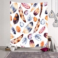 Boheems wandtapijt met dromenvanger verenpatroon voor moderne wanddecoratie - 95x73cm / Meerkleurige Veer Stijl