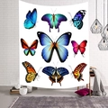 3D butterfly tapestry on white brick wall with modern home decor accessories - 95x73cm / 9 Butterfly Grid Style (Style-1)