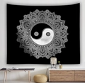 Tapiz de mandala Yin Yang en blanco y negro bohemio para decoración de pared espiritual - Mandala Yin Yang (Estilo-8)