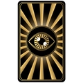 Mystischer Wandteppich in Schwarz und Gold mit symmetrischem All-Seeing-Eye-Design - 95x73cm / Mystisches Auge