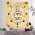 Mystischer Wandteppich mit Mondphasen und Auge der Vorsehung für Heimdekoration - 95x73cm (Pfirsichhaut) / Allsehendes Auge Stil-3