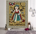 Artistic The Empress Tarot card tapestry wall hanging with vibrant colors and geometric border - 95x73cm (Brushed) / The Empress (Style-3)