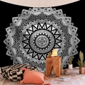 Bohemian black and white mandala wall tapestry for modern home living room decor - Black White Mandala (Style-9)