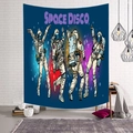 Λεπτομερής όψη της Space Disco ταπετσαρίας με αστροναύτες σε λευκό τοίχο με τούβλα - 95x73cm / Διαστημική Ντίσκο