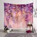 Nordic wall tapestry with romantic purple and pink floral watercolor art for home decor - Style 14 / Custom Size (Contact Customer Service)
