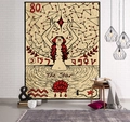 Bohemian tarot wall tapestry featuring The Star design on a white brick wall background - 95x73cm (Brushed) / The Star (Style-1)